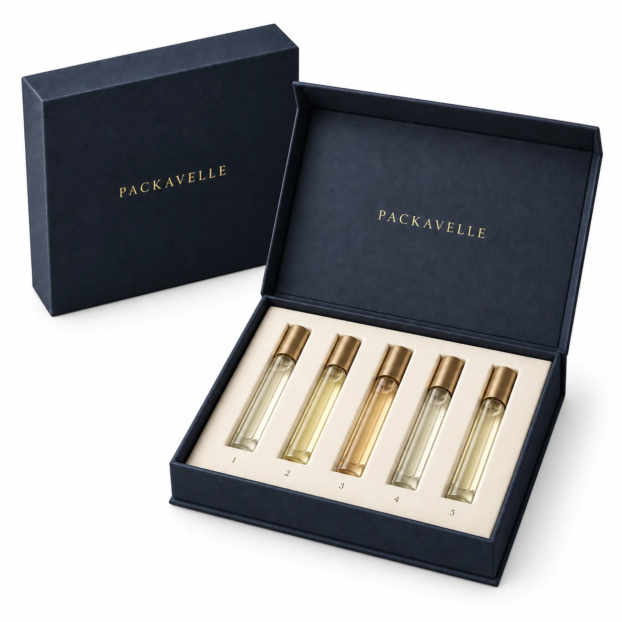 PACKAVELLE Perfume Discovery Set Box design concept