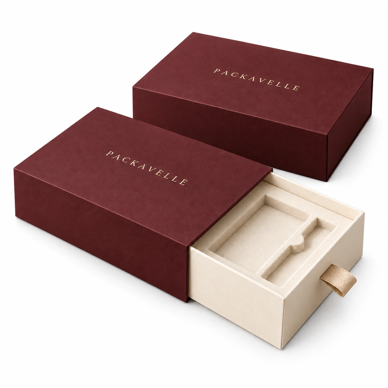 PACKAVELLE Ribbon-Pull Drawer Gift Box design concept